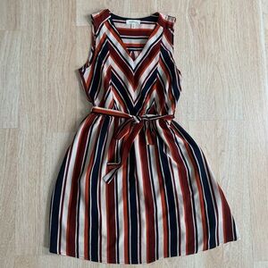 Monteau Women’s Striped Pleated Dress, size M